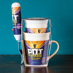 Pot Noodle Doner Kebab Noodles, Mug & Spinning Fork Set