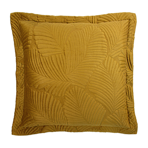 Paoletti Palmeria Quilted Velvet Filled Cushion 60cm x 60cm Gold