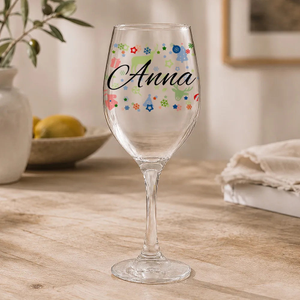 Christmas Pattern Coloured Wine Glass