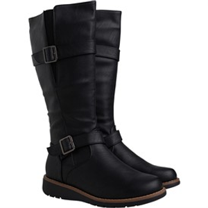 Board Angels Womens Long Wedge Boots Black