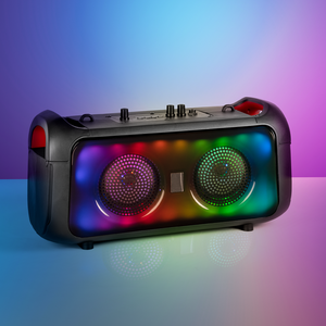 X Echo Flashing LED Boombox Speaker 10W 5 Hour Battery Life Black