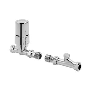 Stelrad Straight TRV set - Chrome