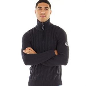 JACK & JONES Mens Shane Knit Jumper Navy Blazer