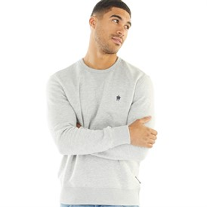 French Connection Mens Crew Neck Sweatshirt Light Grey Melange
