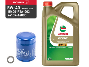 Genuine Honda Civic Type-R FN2 Oil Change Service Kit 2007-2011 - Castrol Edge 5W40 5 Litres
