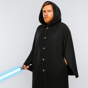 Tangula - Alpaca Wool Unisex South American Handwoven Hooded Coat Jedi Poncho with sleeves - solid black