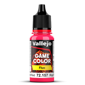 Vallejo Game Colour Fluorescent Red Paint 18ml Dropper Bottle 72157