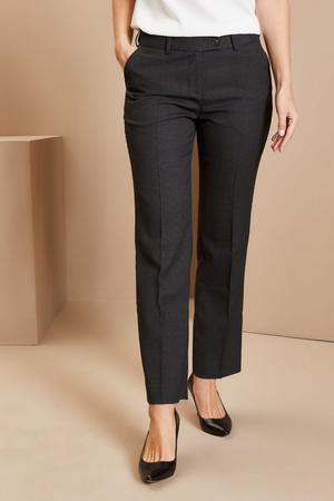 Contemporary Women's Straight Leg Short Trousers, Charcoal