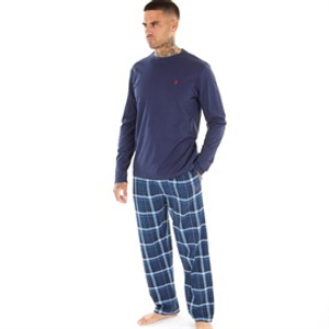 Farah Mens Steeni Lounge Set Navy/Navy Check