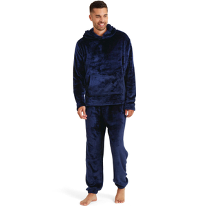 Snuggaroo Mens Soft Fleece Hooded Loungewear Set - 2XL / Navy