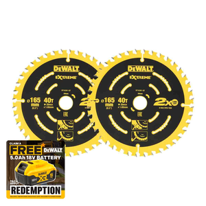 DeWalt DT10301-QZ Extreme Framing Circular Saw Blade 165 x 20mm 40T (2 Pack)