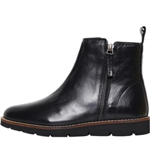 Onfire Womens Leather Wedge Boot Black