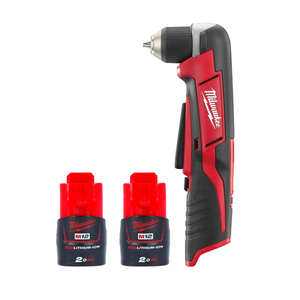 Milwaukee C12RAD 12V Cordless Right Angle Drill With 2 x 2.0Ah Batteries
