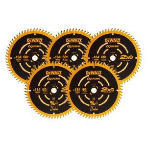 DeWalt DT1670-QZ Elite Series Circular Saw Blade 184mm x 16mm 60T (5 Pack)