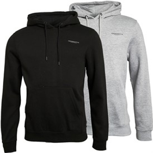 Crosshatch Mens Traymax Two Pack Hoodies Black/Grey Marl