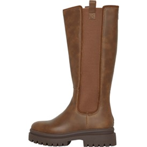 Rocket Dog Womens Drea Chunky Knee High Chelsea Boots Brown