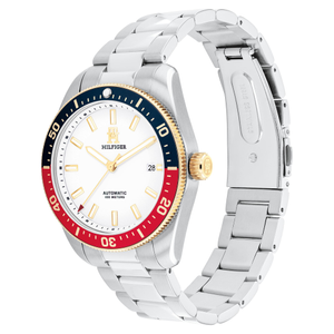Tommy Hilfiger Silver Steel White Dial Mechanical-Automatic Men's Watch - 1710551