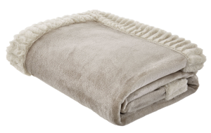 Catherine Lansfield Velvet And Faux Fur Soft 150cmx200cm Throw Natural