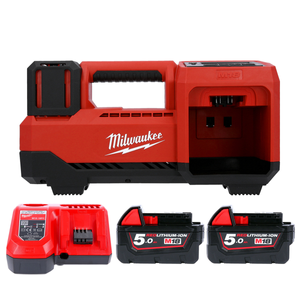 Milwaukee M18BI 18V Cordless Tyre Inflator With 2 x 5.0Ah Batteries & Charger