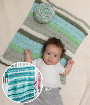 Striped Baby Blanket in Christmas Classics Christmas Cakes