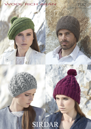 Hats in Sirdar Wool Rich Aran (7182)