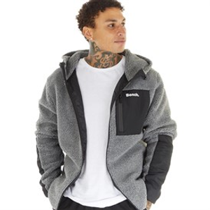 Bench Mens Brecon Zip Through Sherpa Fleece Grey Marl