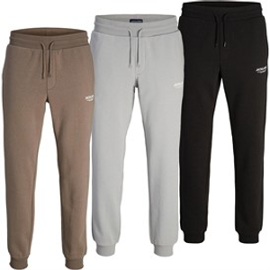 JACK & JONES Mens Mason Three Pack Joggers Black/Alloy/Falcon