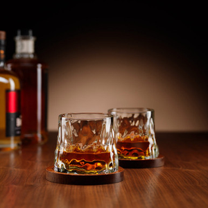 Connoisseur Creations Whiskey Rotating Glasses with Coasters Set