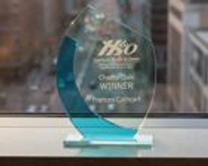 Clear & Blue Curve Glass Award
