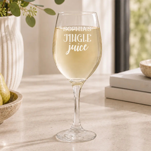 Jingle Juice Engraved Wine Glass