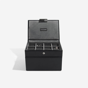 Stackers Black Cufflink and Watch Box