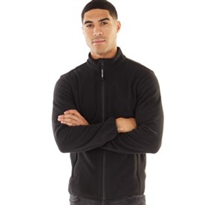 JACK & JONES Mens Flame Full Zip Fleece Black