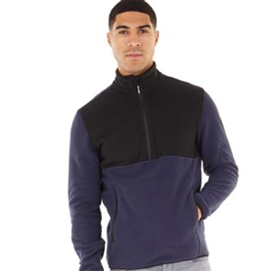JACK & JONES Mens Flame Half Zip Fleece Navy Blazer