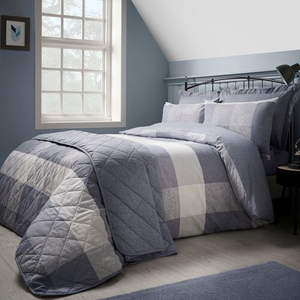 KING SIZE DUVET COVER Brushed Cotton Simon Blue