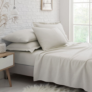 KING SIZE FITTED SHEET Brushed Cotton Cream 