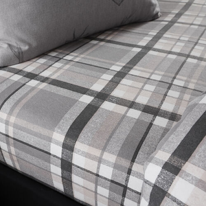 BRUSHED COTTON STAG CHARCOAL Double Fitted Sheet