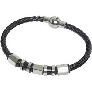 Brave Soul Mens Stainless Steel Bracelet Black/Silver
