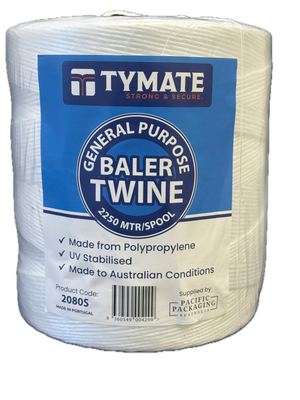 TYMATE® General Purpose PP Baler Twine White 2250m, 80kgf Breaking Strength