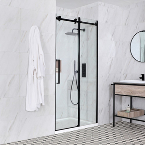 Milano Nero - 1100mm Black Frameless Sliding Shower Door