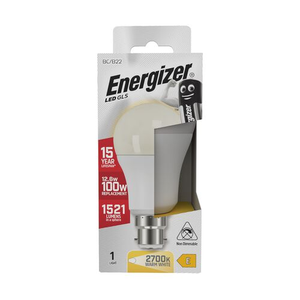 Energizer GLS B22 LED Bulb Opal 12.5W (EQ100W)