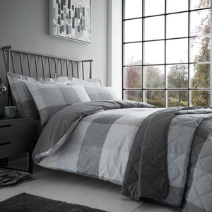 DOUBLE DUVET COVER Brushed Cotton Simon Grey