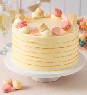 Ruffle Macaron Ivory Cake
