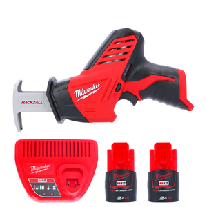 Milwaukee C12HZ 12V Compact Cordless Hackzall / Hacksaw With 2 x 2.0Ah Batteries & Charger