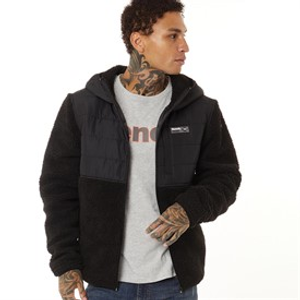 Bench Mens Brecon Zip Through Sherpa Fleece Black Marl