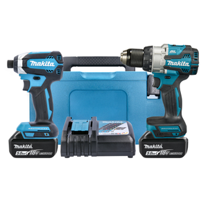 Makita DLX2507TJ 18V LXT Cordless Brushless Combi Drill & Impact Driver Twin Pack With 2 x 5.0Ah Batteries, Charger & Case