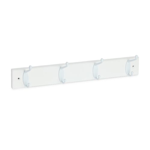 4 Hook Wooden Coat Rack White