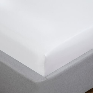 KING SIZE FITTED SHEET Tencel/Cotton White