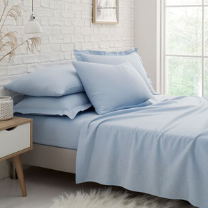 King Fitted Sheet Brushed Cotton - Blue