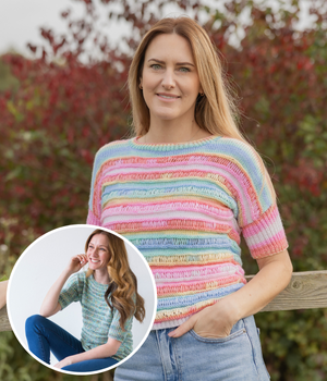 Womens Top With Cropped Sleeves in YarnArt Adore Dream 