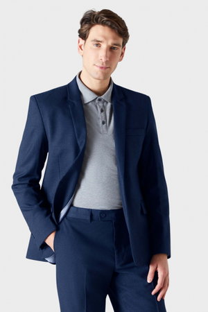 Contemporary Men's Modern Fit Jacket, Tall Length, Blue